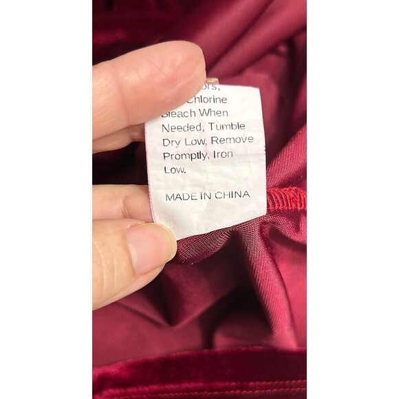 Shein Small Red Velvet Bodycon Mini Dress V-Neck Short Sleeve Party Whimsigoth - Picture 4 of 9